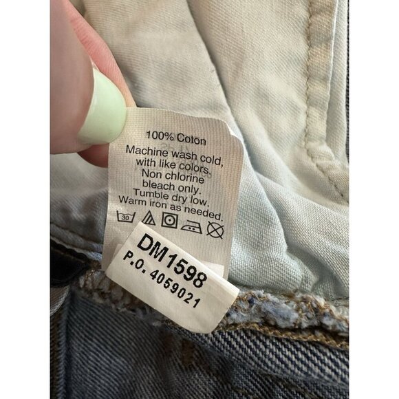 Madewell The Perfect Jean Short Size 26 Raw Hem Distressed Logo Denim - Picture 5 of 9